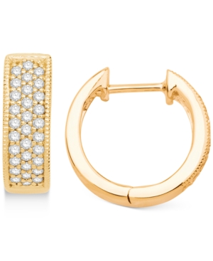 image of Diamond Small Hoop Earrings (1/4 ct. t.w.) in 14k Gold, 0.5