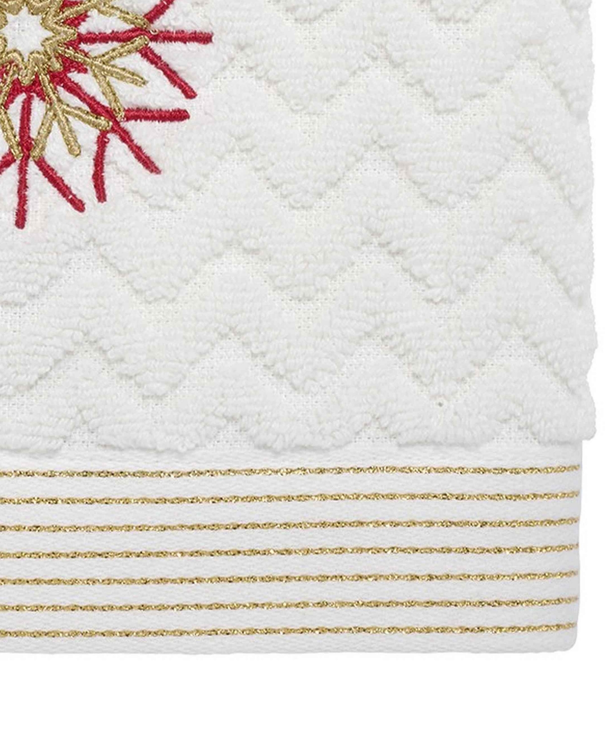 NICOLE MILLER LUXE FLAKE 2-PACK COTTON HAND TOWEL SET, 28" X 16" 