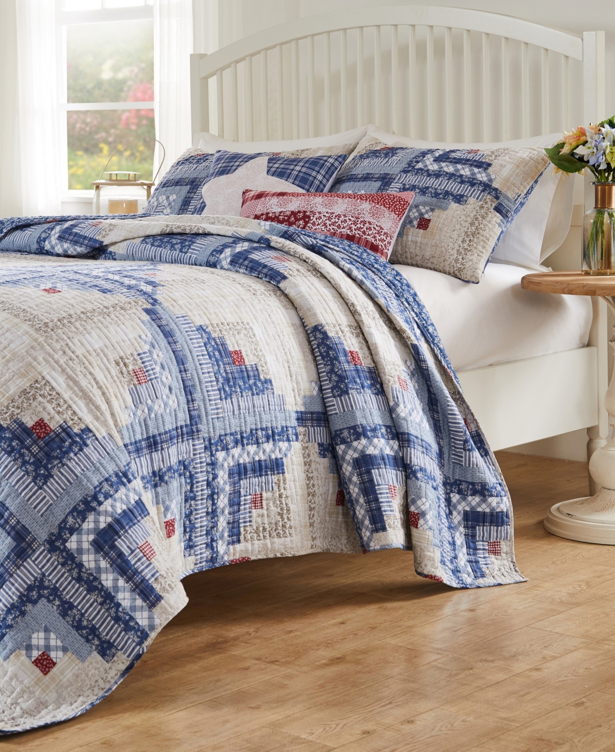 Greenland Home Fashions Cottage Cabin Finely Stitched 2-pc. Quilt Set, Twin/twin Xl In Calico