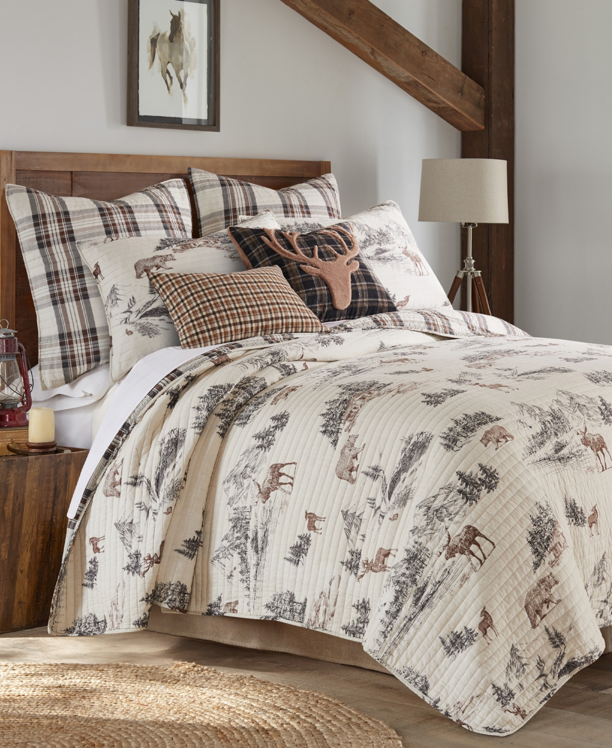 Levtex Lodge Toile Reversible 2-pc. Quilt Set, Twin/twin Xl In Tan