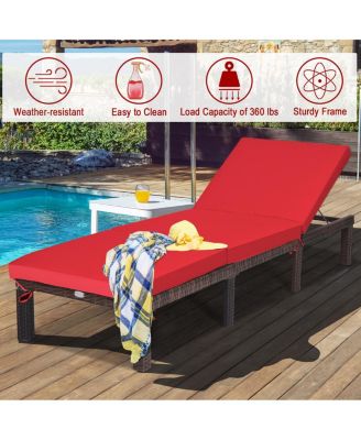 Paito Wicker Chaise Lounger with Adjustable Backrest