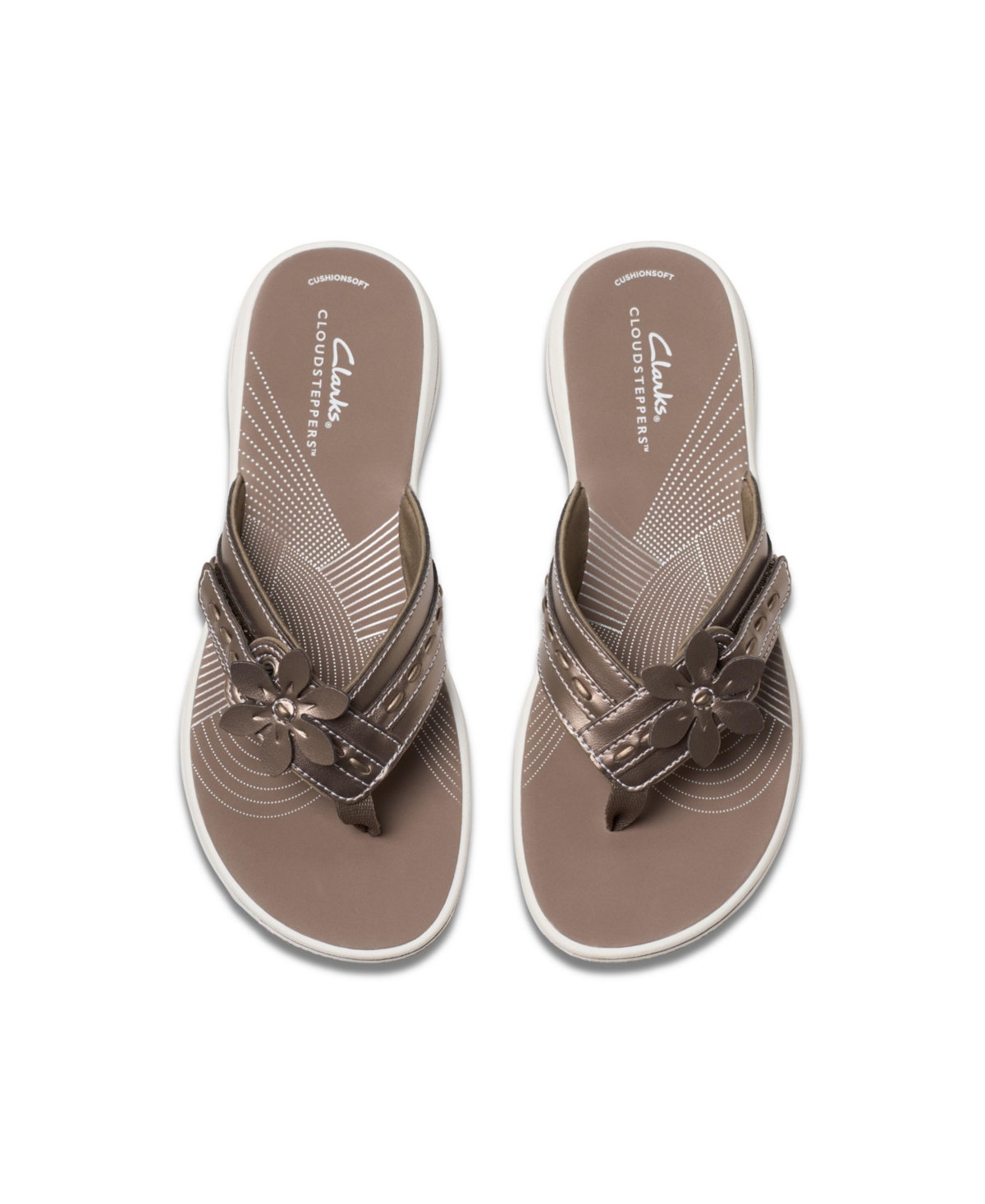 Clarks Cloudsteppers Women's Breeze Opal H Slip-on Sandals In Pewter Synthetic