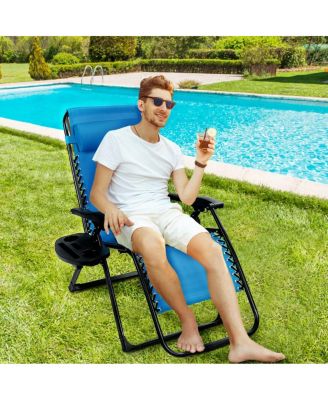 SUGIFT Oversize Lounge Chair with Cup Holder of Heavy Duty for outdoor