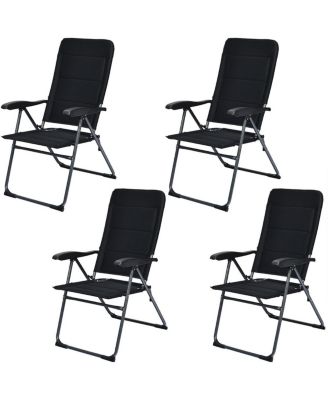 Set of 4 Patio Folding Chairs with Adjustable Backrests