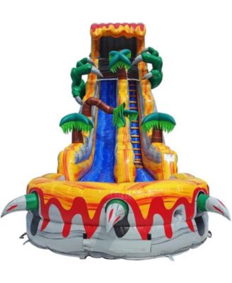 25  T-Rex Commercial Grade Water Slide with Splash Pool for Kids and Adults (with Blower), Outdoor Indoor, Wet Dry Use, Tall Inflatable