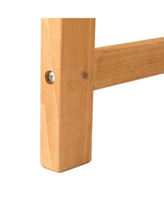 Outdoor Garden Fir Wood Bench with Grid Back in Burlywood – Stylish and Durable Seating Solution for Patios, Gardens, and Outdoor Spaces