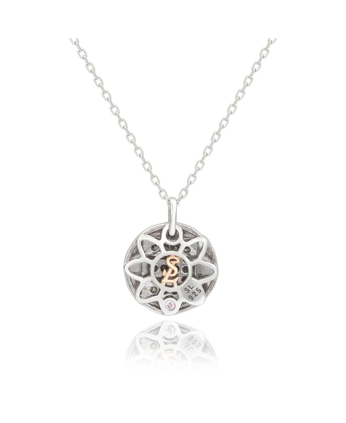 Suzy Levian New York Suzy Levian Sterling Silver Cubic Zirconia Letter Initial Disc Pendant