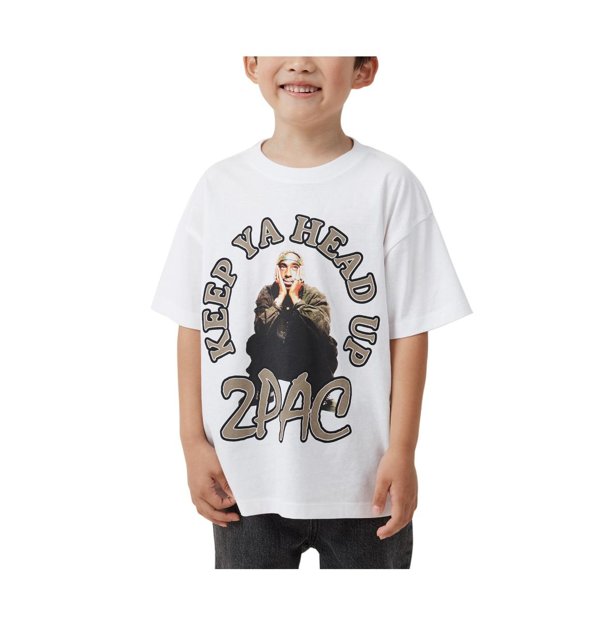 Cotton On Boys Little/Big License Drop Shoulder Short Sleeve Tee -tupac keep ya head up