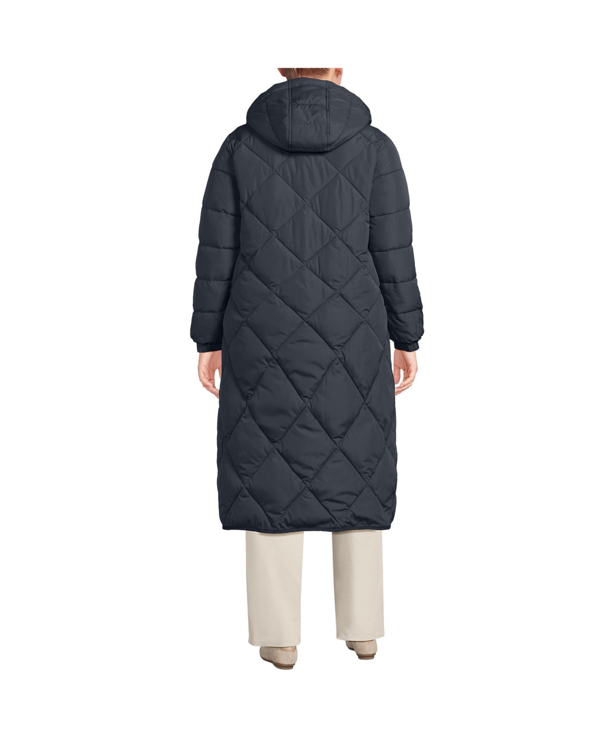 Lands' End Plus Size FeatherFree Insulated Diamond Quilted Maxi Coat