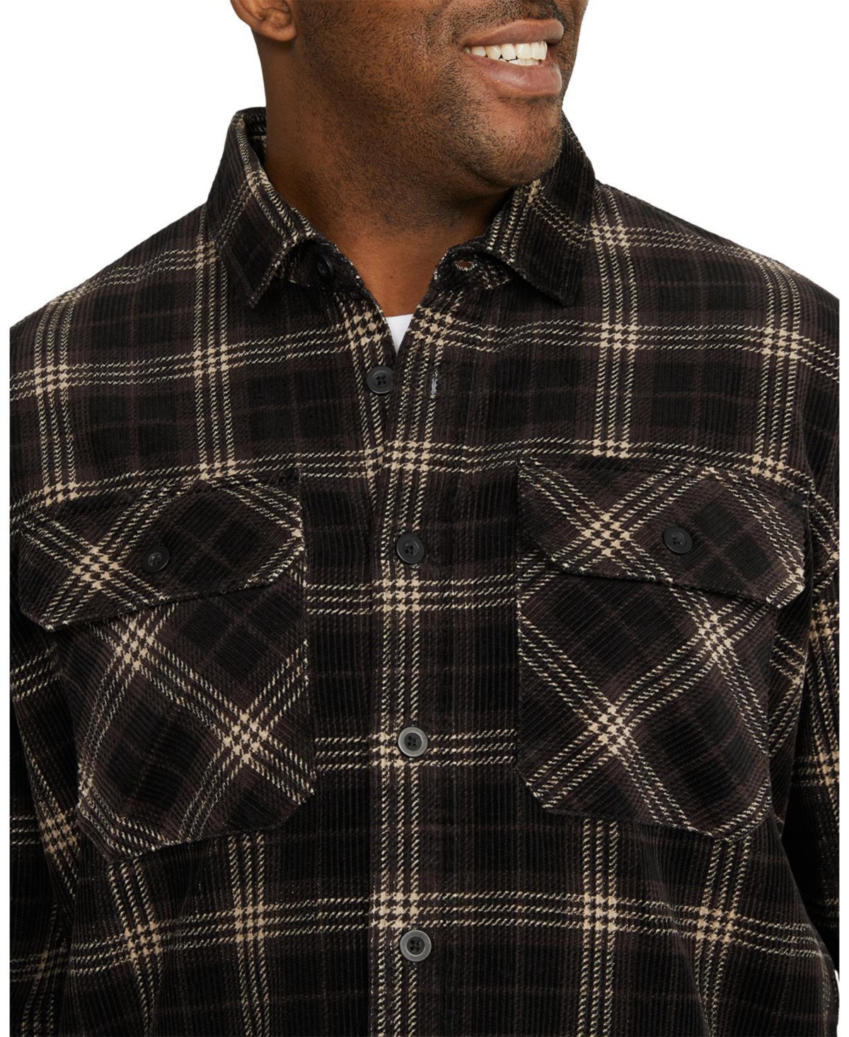 Johnny Bigg Big & Tall Leroy Check Cord Overshirt