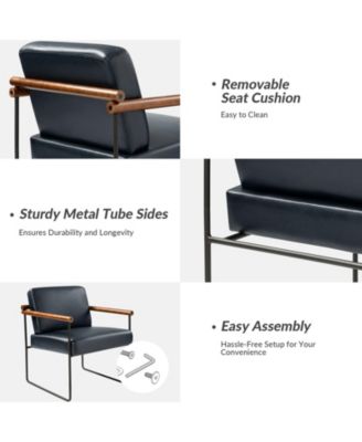 Modern Arm Chair with Sturdy Metal Tube Side