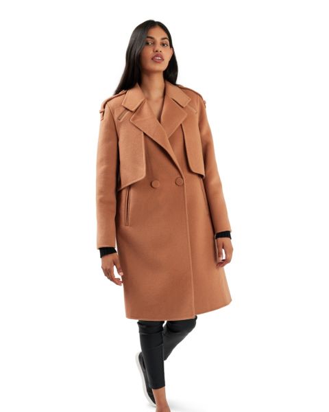 Женское пальто Belle & Bloom Palm City Wool Blend, цвет: Коричневый