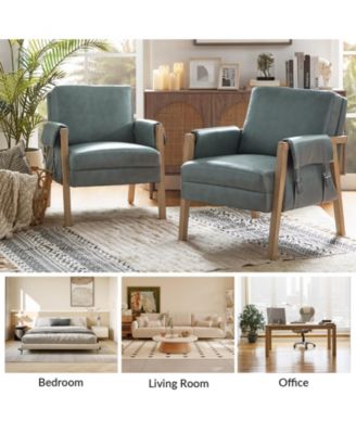 Olivia Farmhouse Armchair with Solid Wood Frame