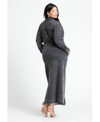 Women's Plus Size Denim Fitted Dress