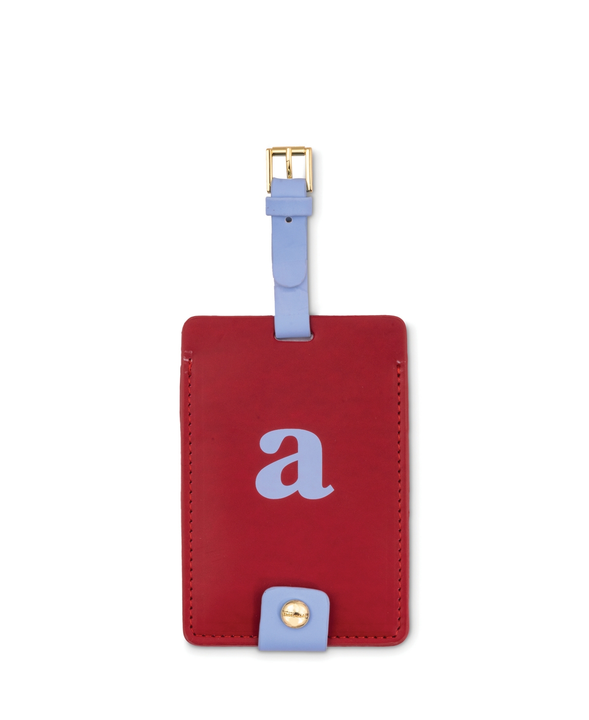 New York Just Mine Initial Luggage Tag, A - Red