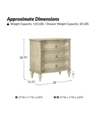 Mauro Traditional 3-Drawer End Table with Solid Wood Spindle Legs