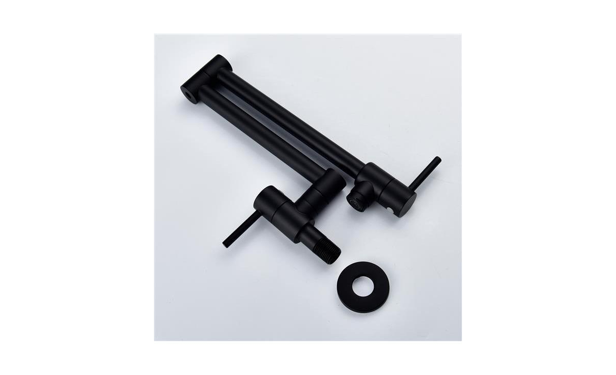 Slickblue Brass Folding Faucet 1/2” Npt Wall Mount Kitchen Faucet with Dual Handles for Cold Water