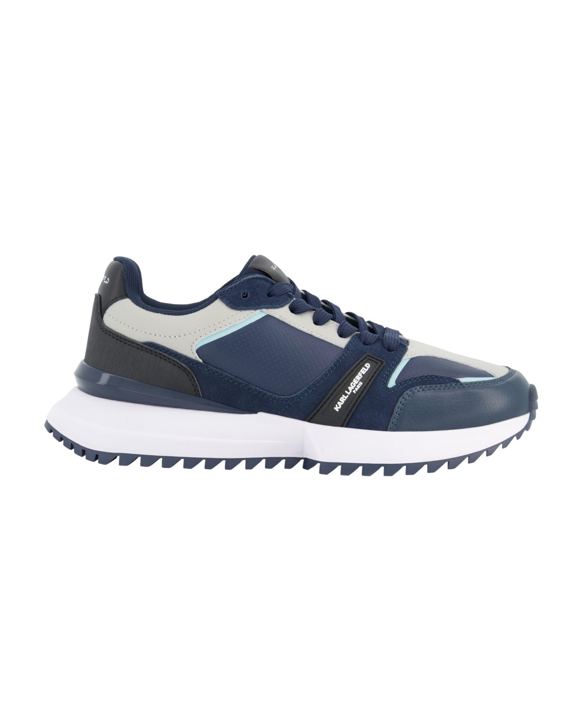 Karl Lagerfeld Paris Men's Leather Runner On Two Tone Sole Shoes