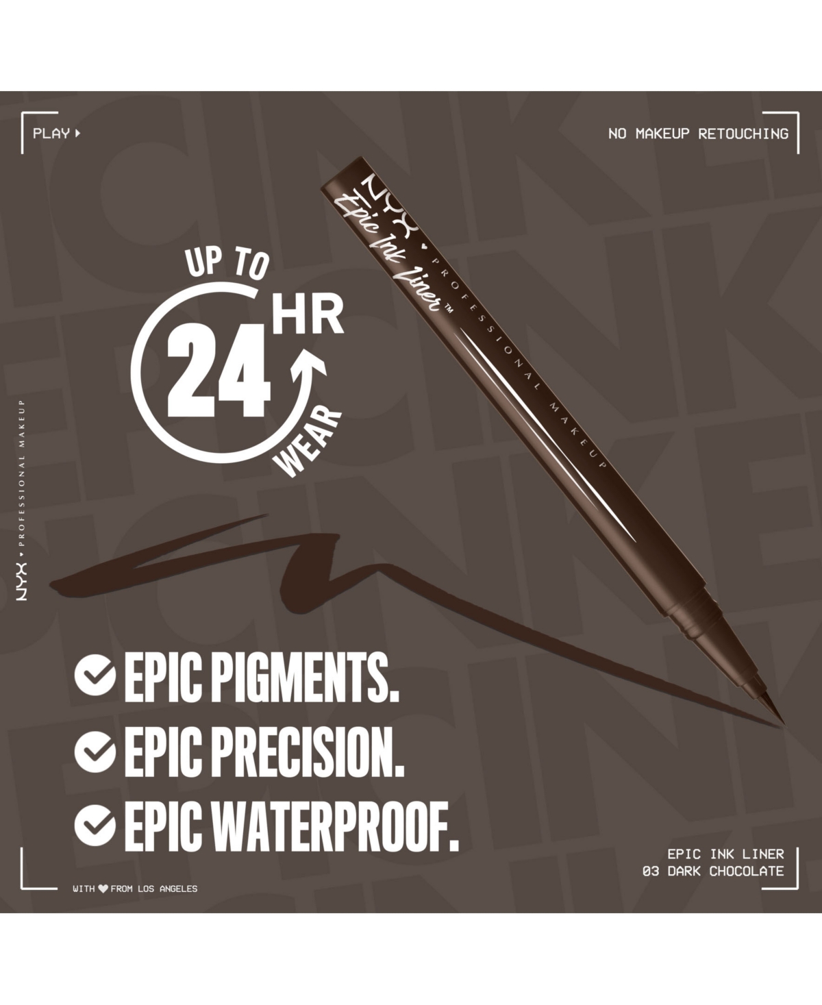 Nyx Professional Makeup Epic Ink Waterproof Liquid Liner In Dark Brown