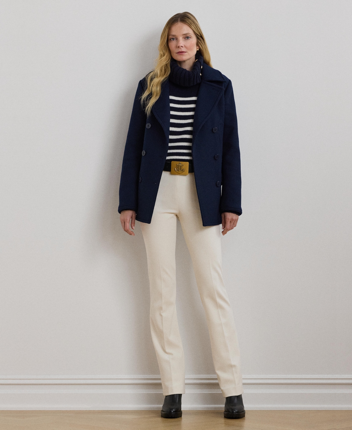 Lauren Ralph Lauren Women's Wool-Blend Twill Peacoat