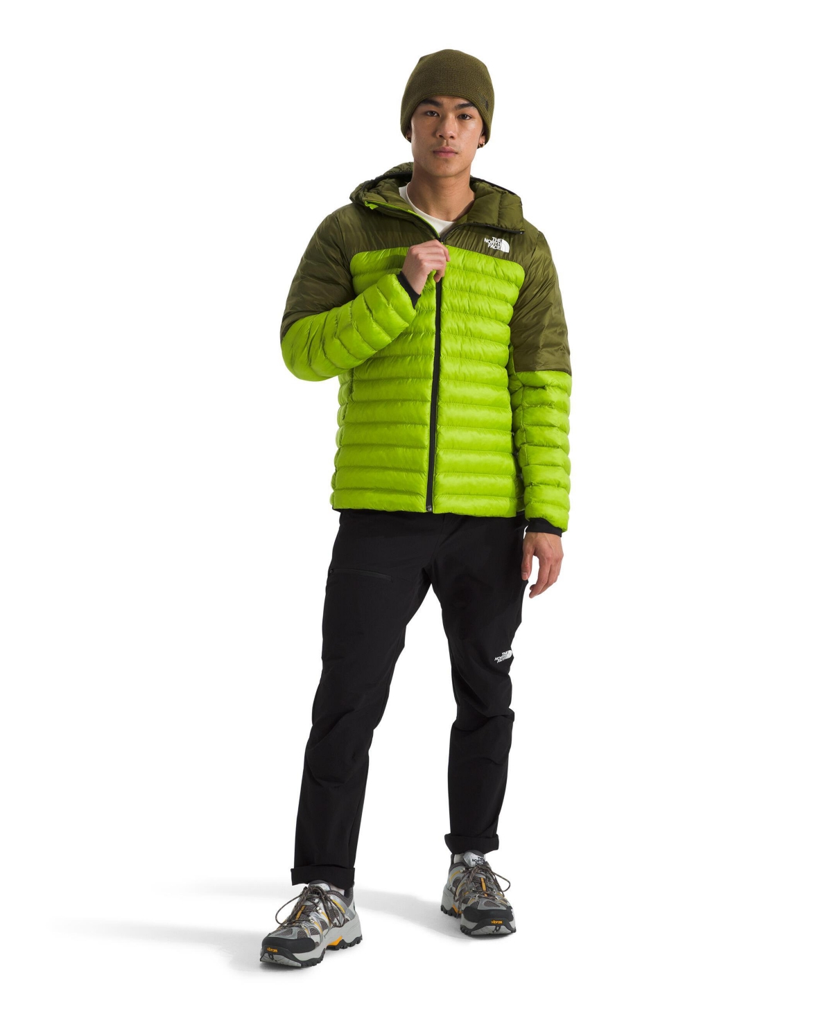 The North Face Men's Terra Peak Puffer Hoodie In Meadow Grass,forest Olive