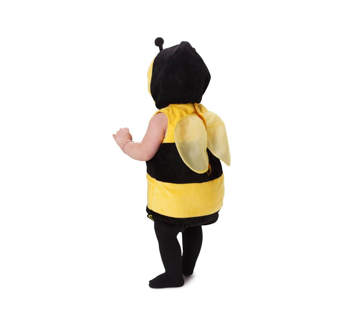 Dress Up America Fuzzy Bee Hooded Tunic Costume - Infants Girls & Boys - Black  yellow