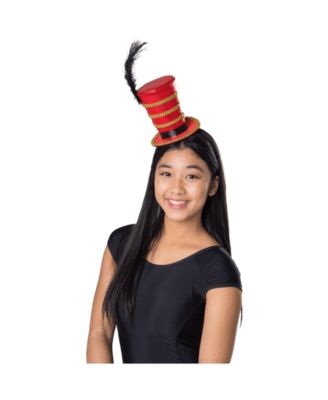 Kids Red Ringmaster Headband with Feather