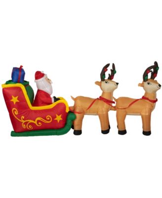 Good 8 Foot Long Inflatable Christmas Decoration Outdoor Reindeer Pull The Sleigh