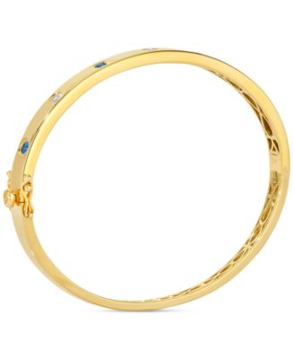 Anywear Everywear&reg; Blueberry Sapphire (1/4 ct. t.w.) & White Sapphire (1/4 ct. t.w.) or Pink Sapphire (1/4 ct. t.w.) & White Sapphire (1/4 ct. t.w.) Bangle Bracelet in 14k Yellow Gold (also in rose gold and white gold)