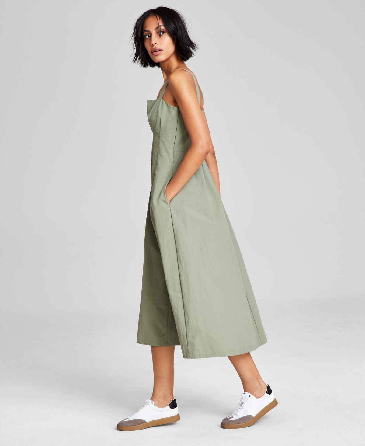 AND NOW THIS WOMEN'S SQUARE-NECK NYLON MIDI DRESS, EXCLUSIVELY AT MACY'S 