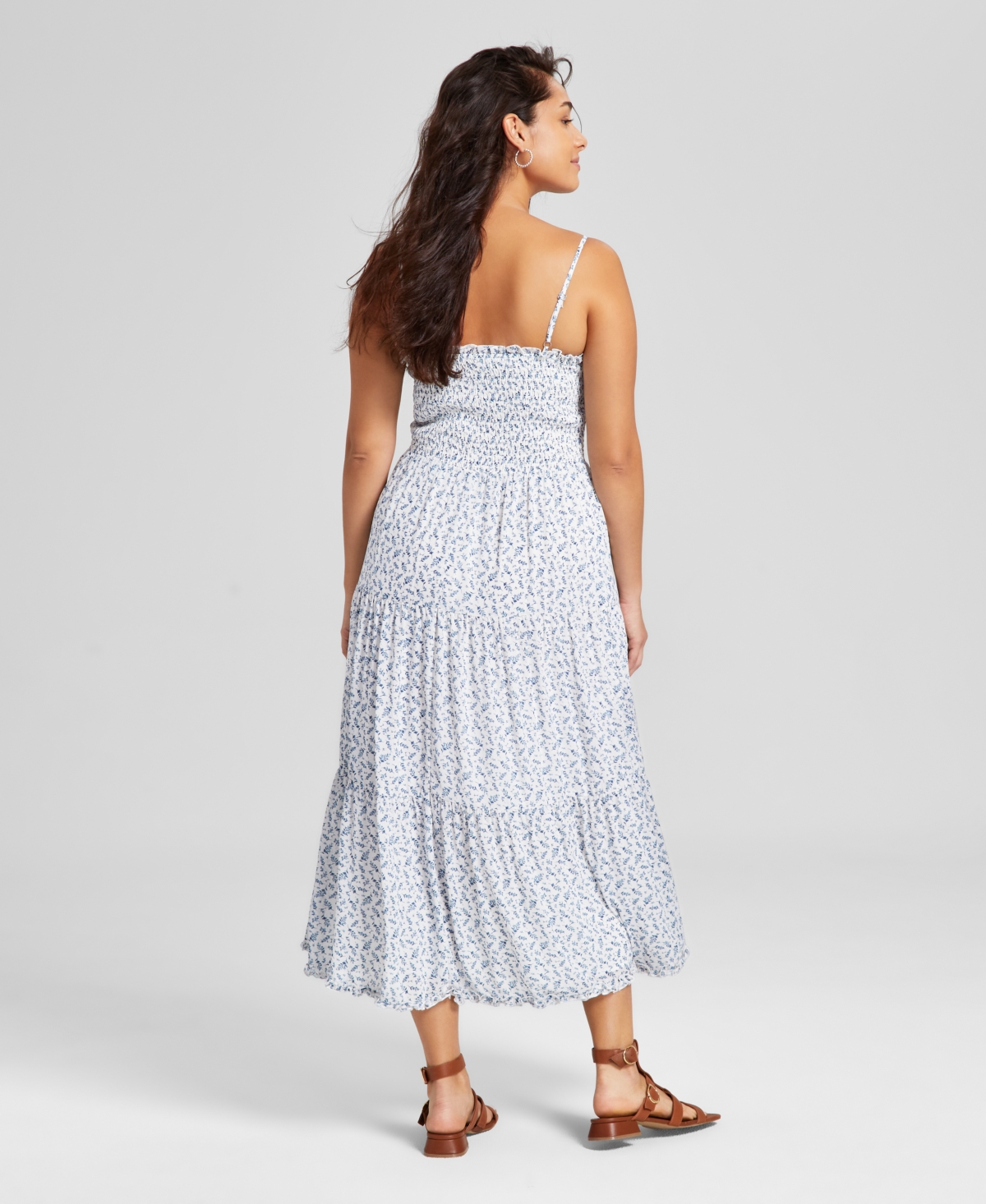 And Now This Petites Petite Smocked Tiered Midi Dress, Exclusively at Macy's