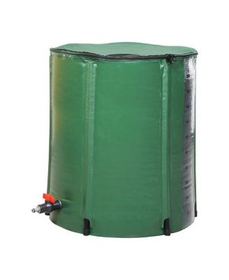 50-Gallon PVC Rain Bucket with Measurement Scale for Efficient Water Collection