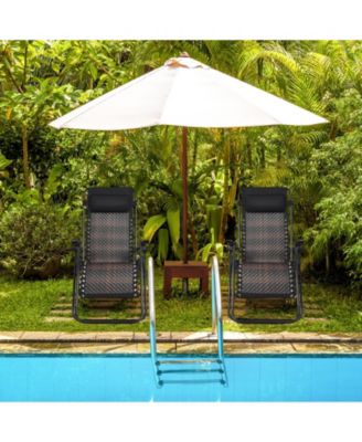SUGIFT 2 Pieces Folding Patio Rattan Zero Gravity Lounge Chair