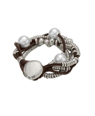 Sterling Silver-Plated White Cultivated Pearls Bracelet