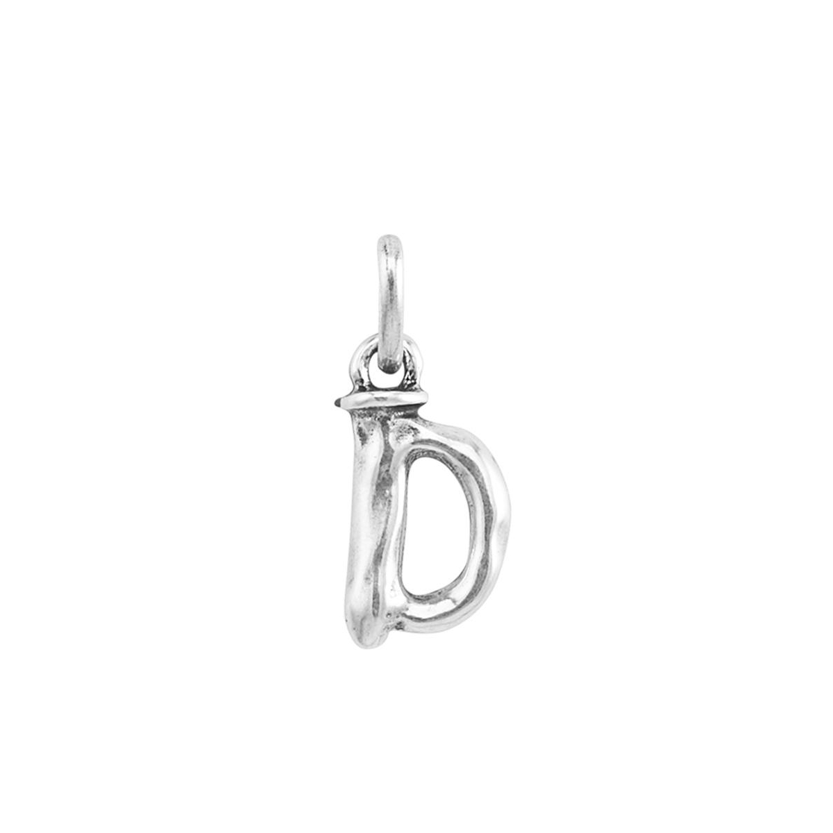 Unode50 Little Alphabetical Metal Alloy Pendant Charms In Silver D