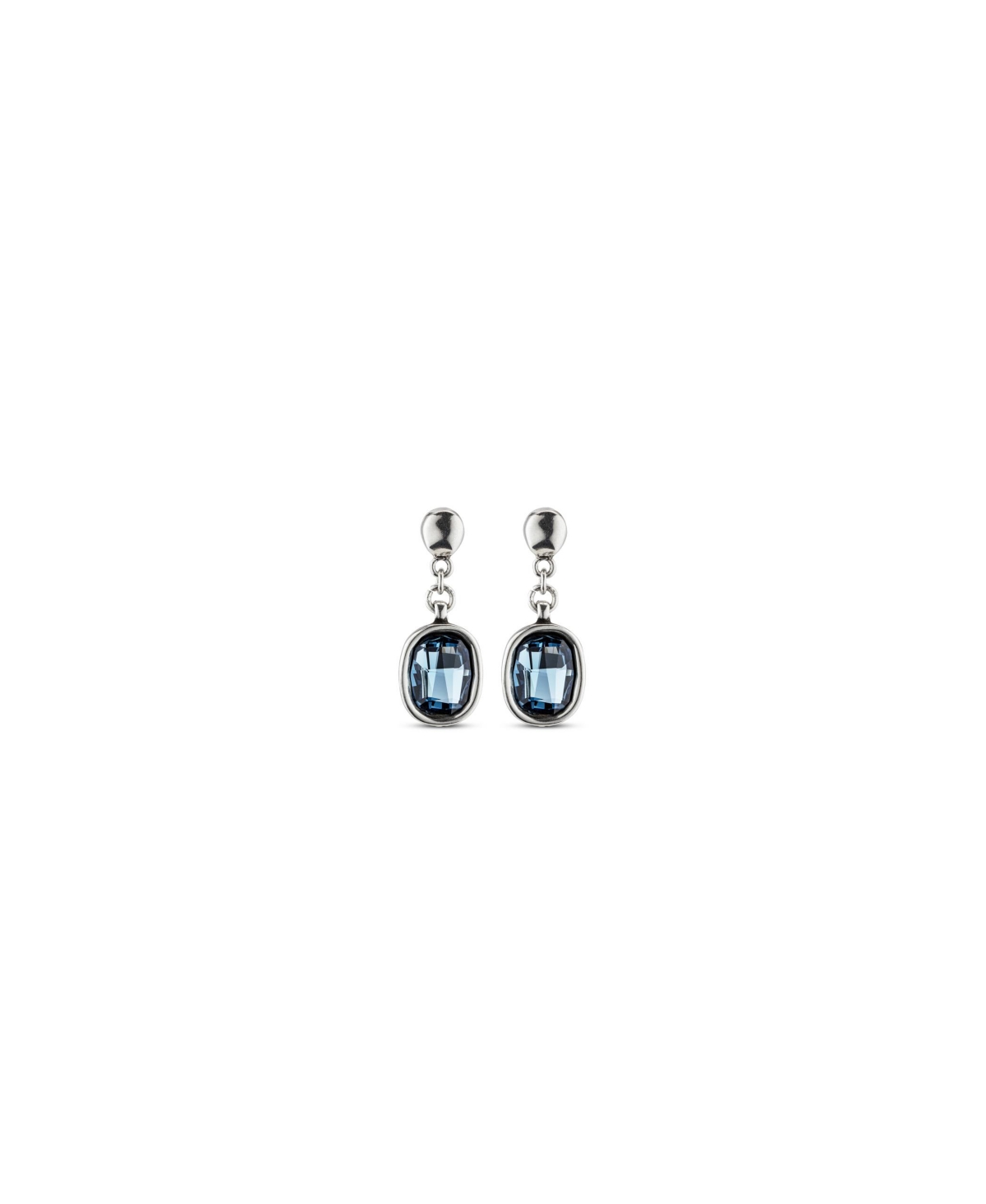 UNOde50 Sterling Silver Metal Clad Stud Earrings - Silver