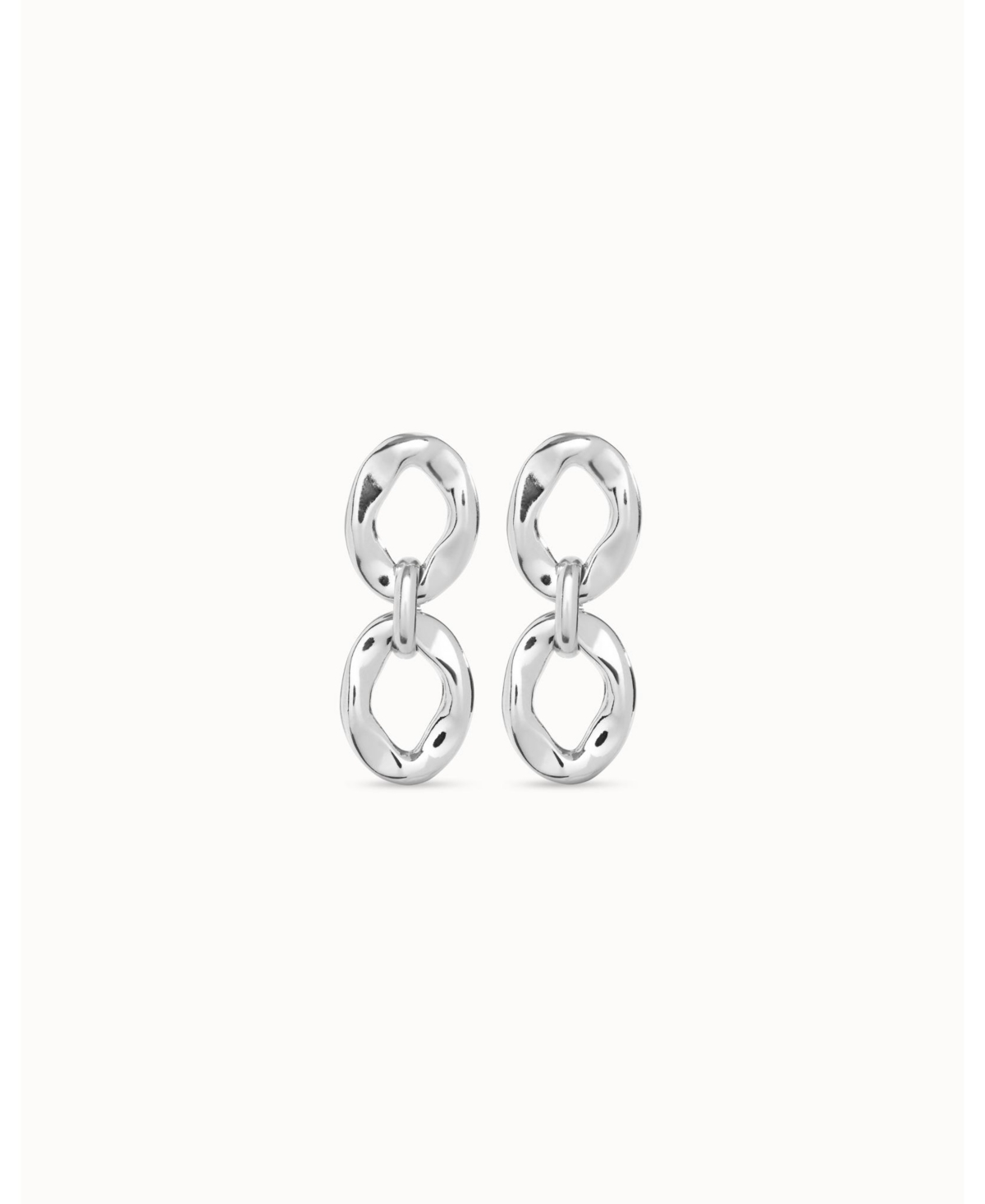 UNOde50 Two Round Links Metal Alloy Earrings - Gold