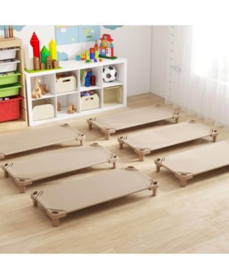Pack of 6 Kids Stackable Naptime Cot 52" L x 23" W Daycare Rest Mat