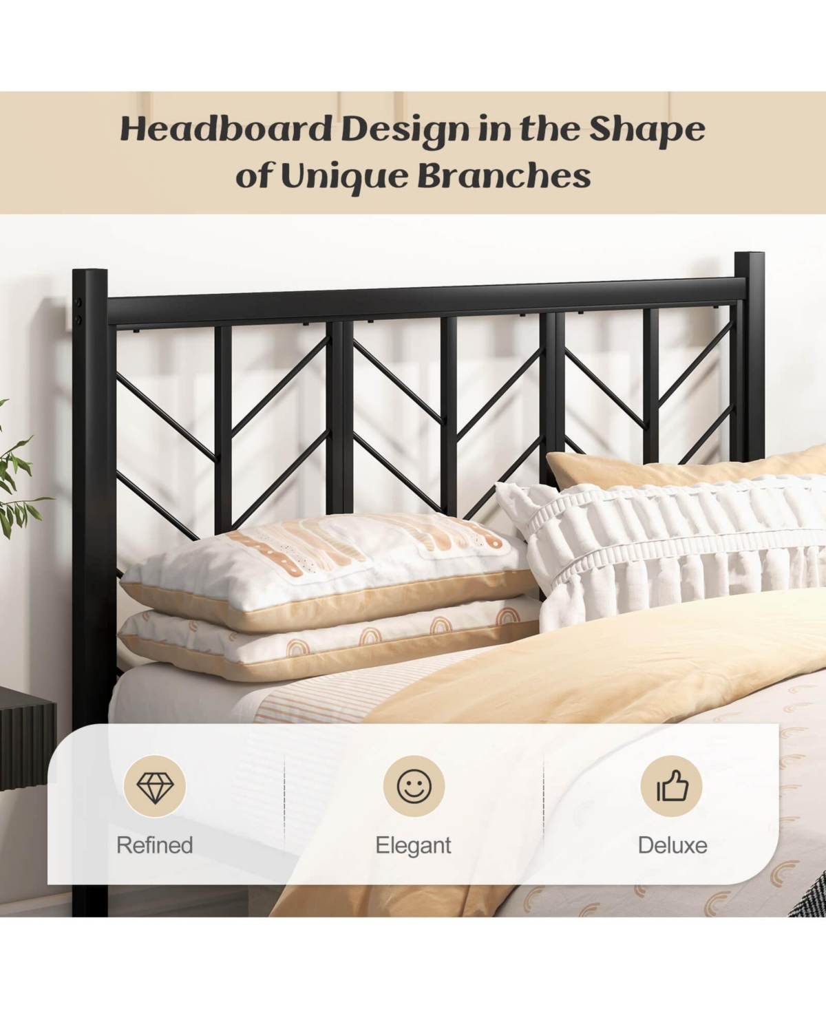 Costway Size Platform Bed with Headboard 11.5