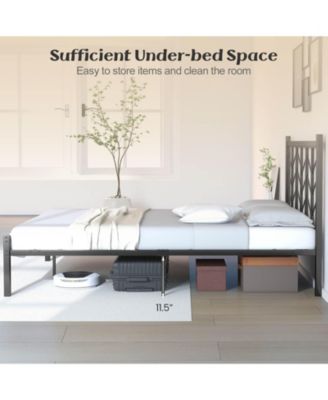 Queen Size Platform Bed with Headboard 11.5" Under Bed Storage Easy Assembly