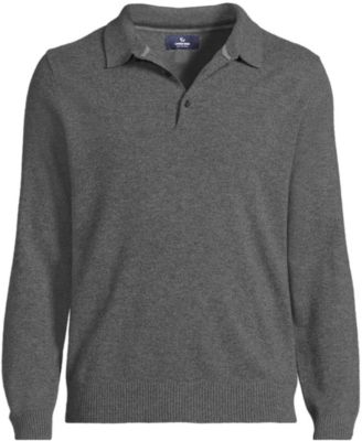 Men's Long Sleeve Cashmere Sweater Polo