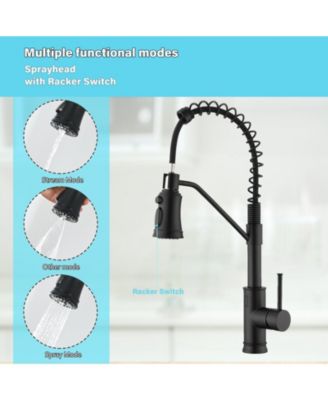 Pull out Touchless Single Handle Kitchen Faucet with MotionSense In Black