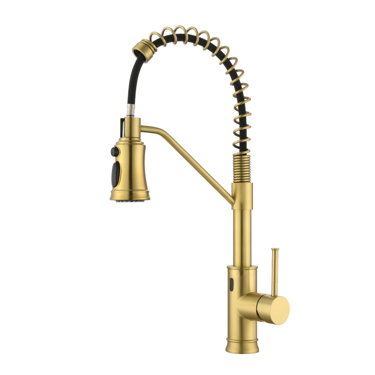 Pull out Touchless Single Handle Kitchen Faucet with MotionSense In Brushed Gold - Brushed gold