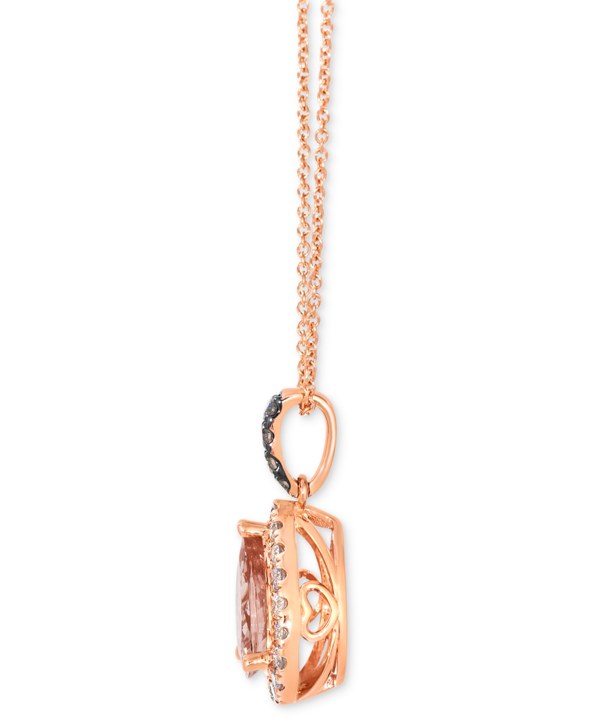 Le Vian Peach Morganite (1-1/10 Ct. T.w.), Nude Diamond (1/4 Ct. T.w.) & Chocolate Diamond (1/20 Ct. T.w.) P In Multi