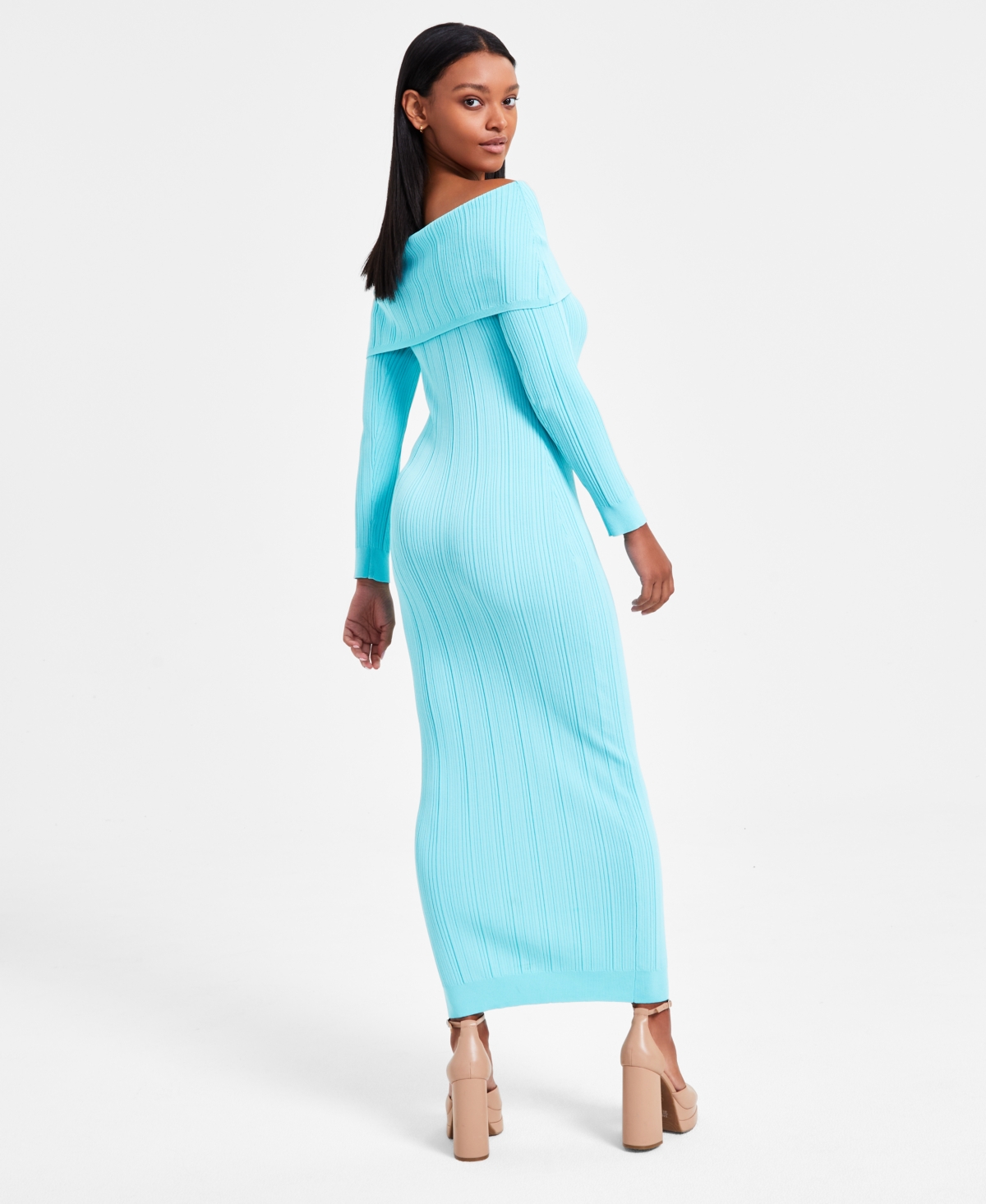 BAR III WOMEN'S OFF-THE-SHOULDER SWEATER DRESS, EXCLUSIVELY AT MACY'S 