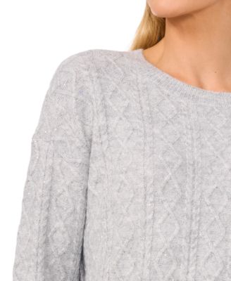 Women's Embellished Cable-Knit Pullover Sweater 