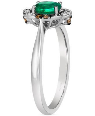 New Emerald (3/8 ct. t.w.) & Diamond (1/10 ct. t.w.) Engagement Ring in 14k White Gold