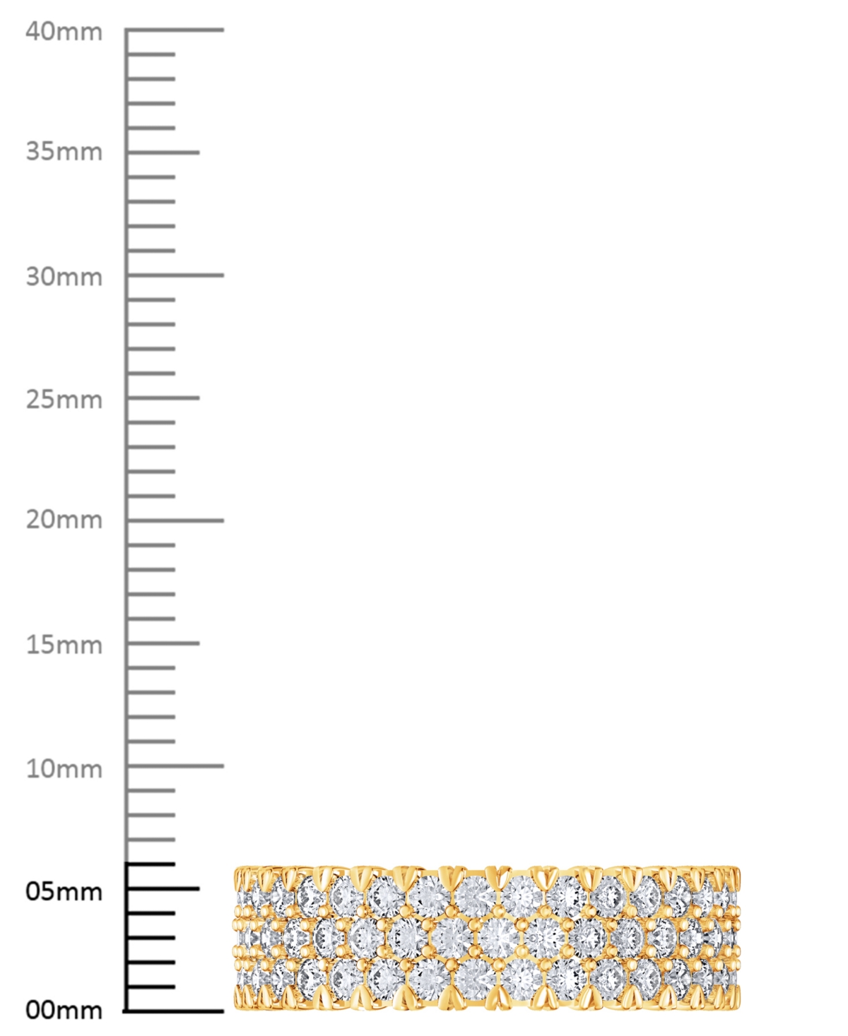MACY'S DIAMOND THREE-ROW ETERNITY RING (3 CT. T.W.) IN PLATINUM, 14K WHITE GOLD, 14K GOLD, OR 14K ROSE GOLD