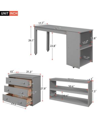 Streamdale Multifunctional Loft Bed with Desk, Storage, and Shelves