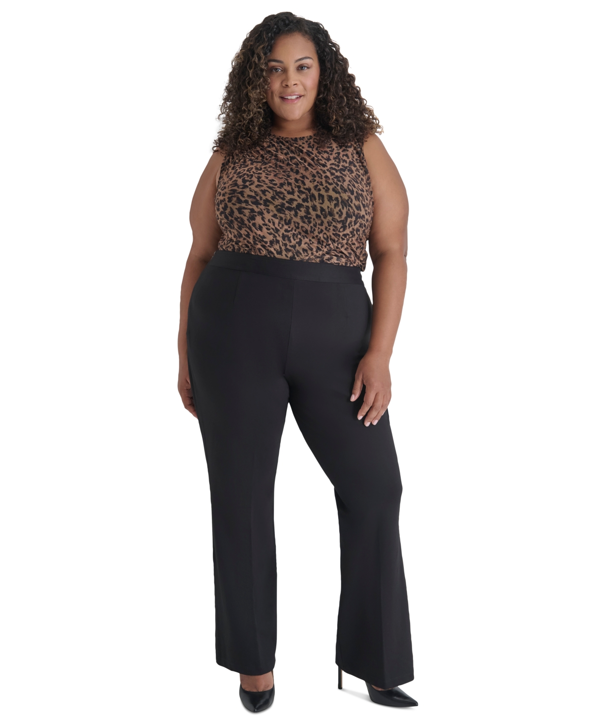 Dkny Plus Size Ponte Wide-Leg Pants